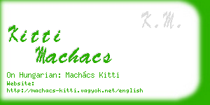 kitti machacs business card