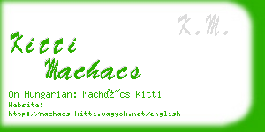 kitti machacs business card